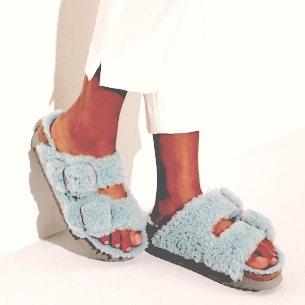 Birkenstock NWT Arizona Big Buckle Shearling, Size 36 EU, 6 US, Medium, Blue